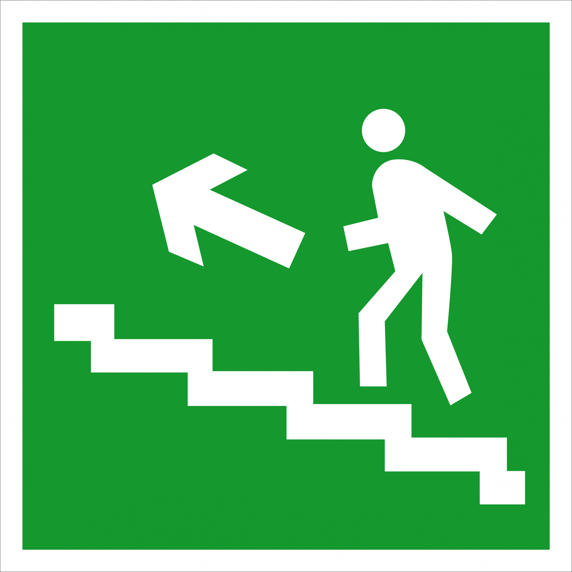 (Знак 2.9) Направление к эвакуационному выходу по лестнице вверх - фото