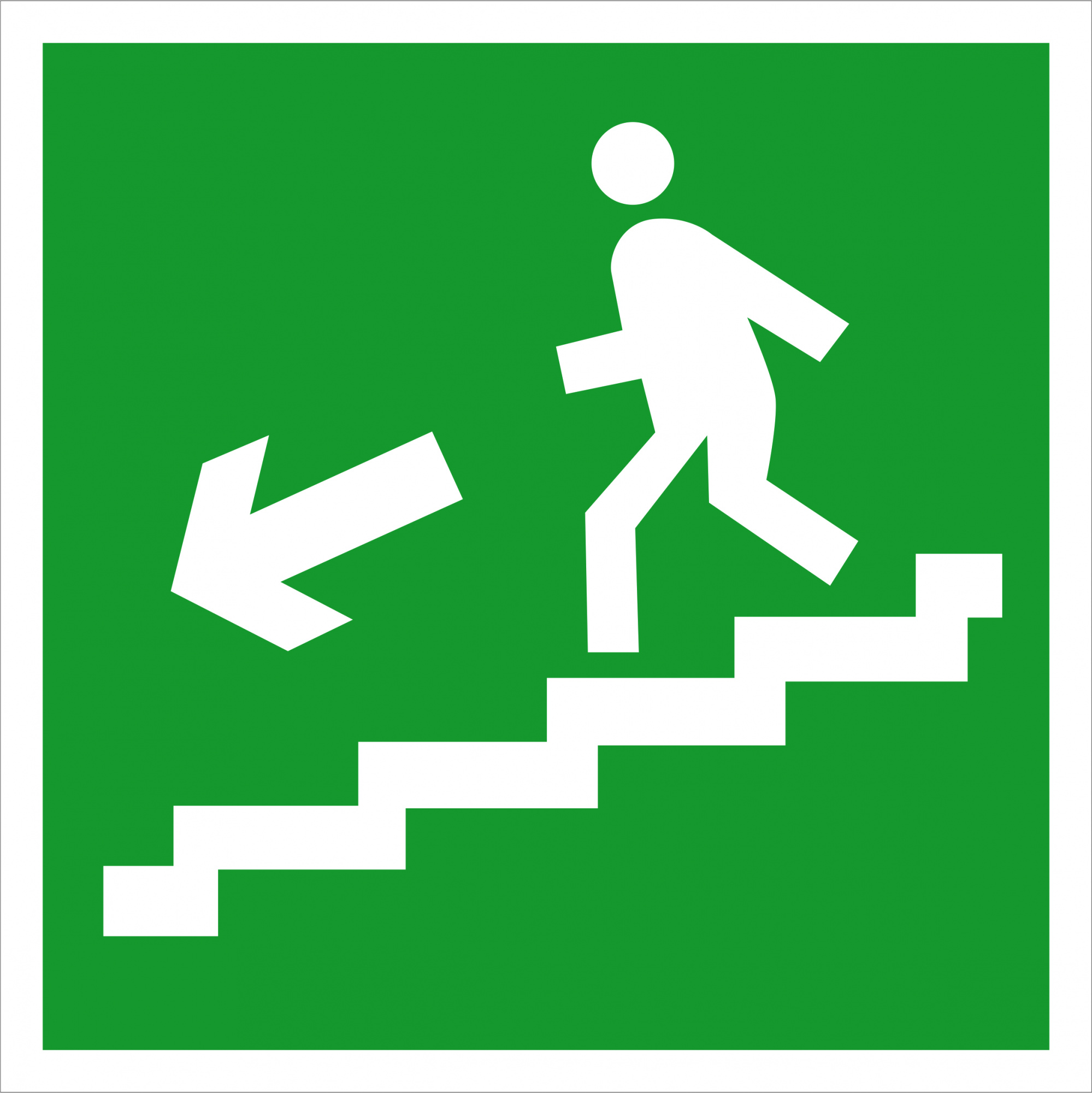 (Знак 2.10) Направление к эвакуационному выходу по лестнице вниз - фото