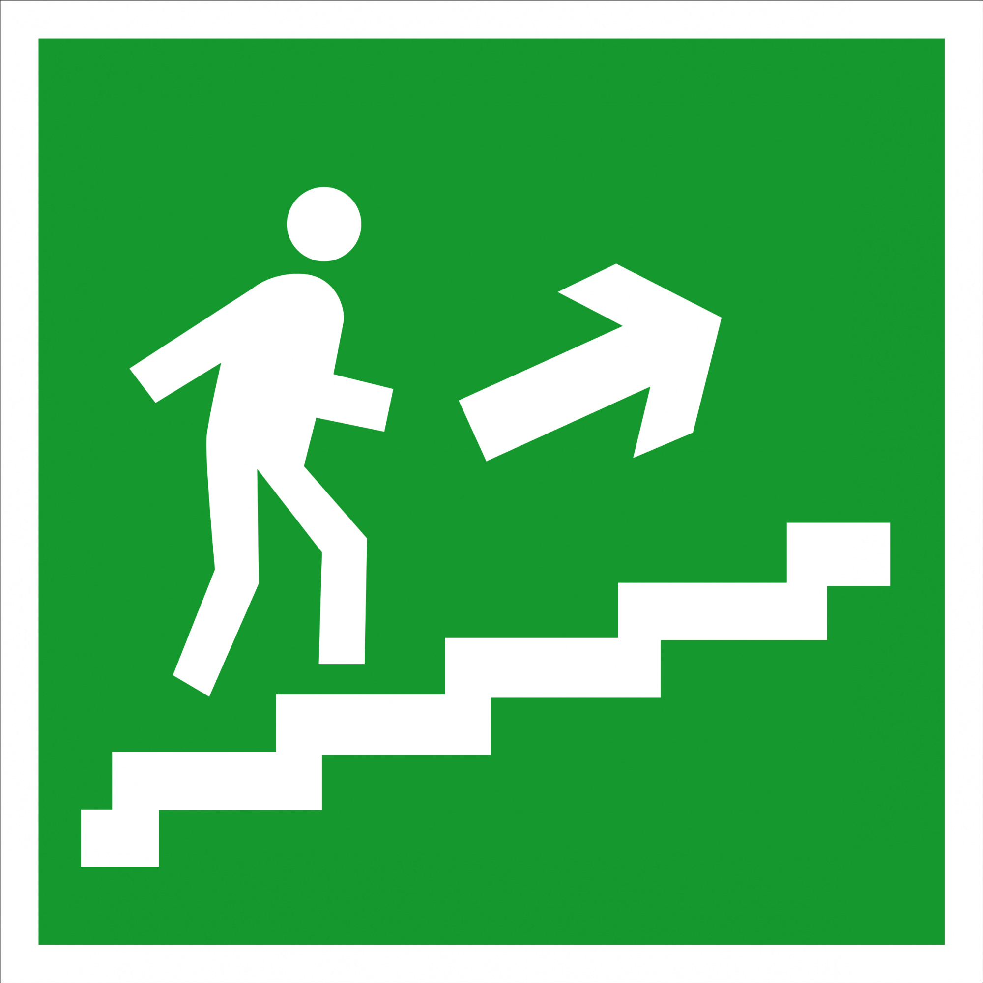 (Знак 2.8) Направление к эвакуационному выходу по лестнице вверх - фото