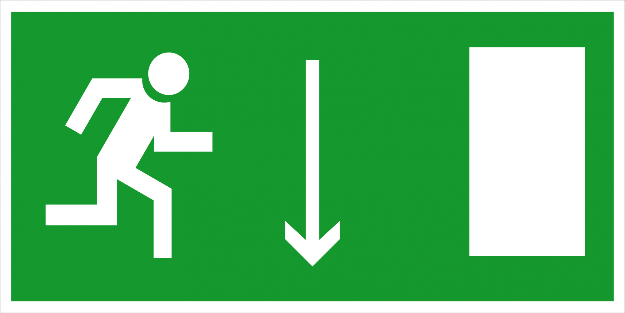 (Знак 2.14) Направление к эвакуационному выходу прямо (правосторонний)