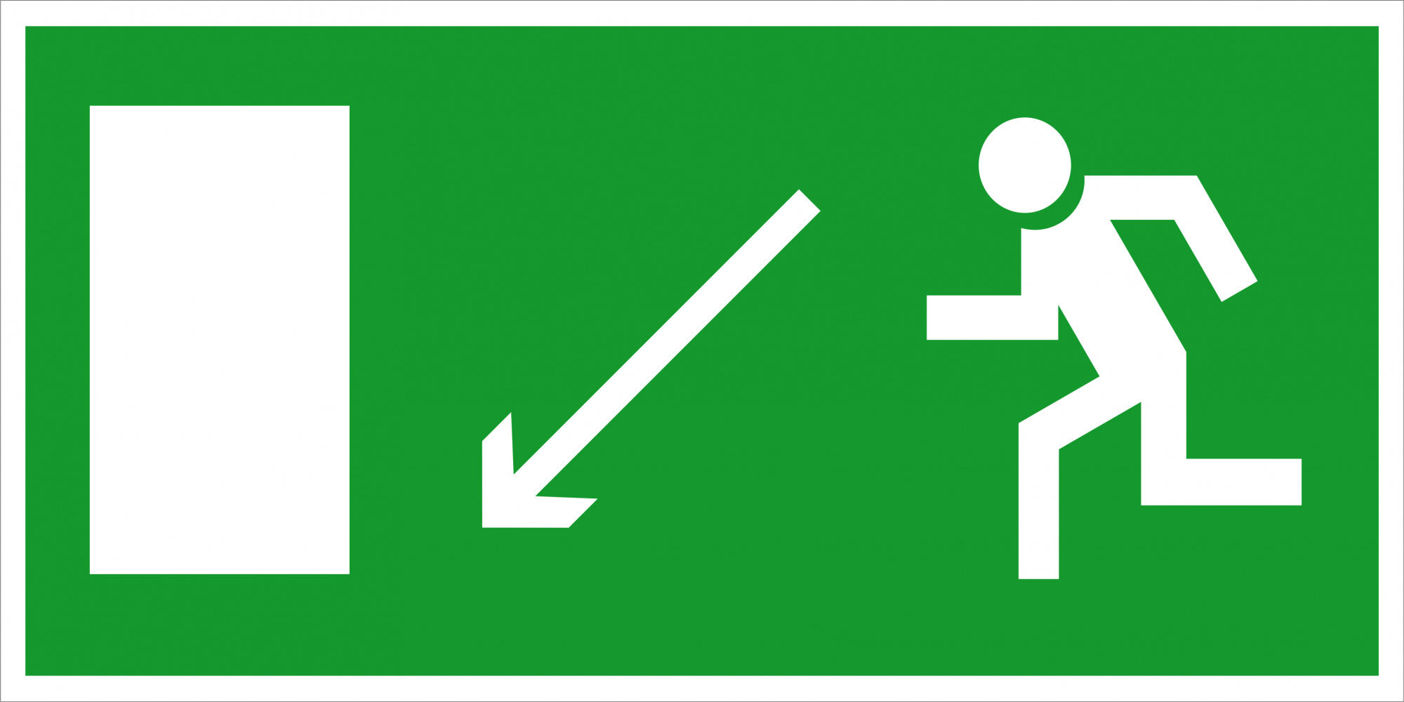 (Знак 2.19) Направление к эвакуационному выходу налево вниз - фото