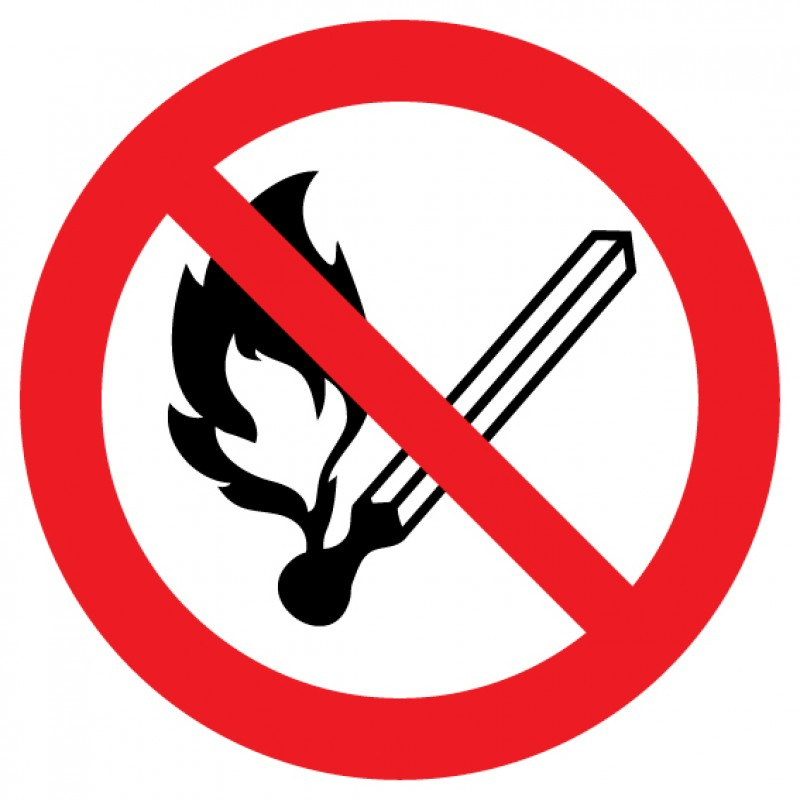 (Знак 1.14) Запрещается пользоваться открытым огнем - фото